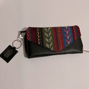 Gold Coast Trifold Wallet Leather Aztec Southwest Organizer NWOT